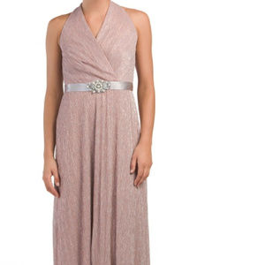 NWT Chetta B Surplice Embellished Maxi Dress